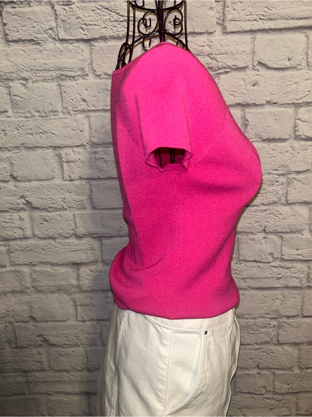 Ann Taylor Fuchsia Short Sleeve Sweater Top - Picture 5 of 6